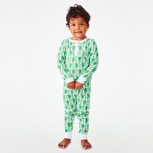 Roller Rabbit kids cozy monkey pajamas Emerald green Top